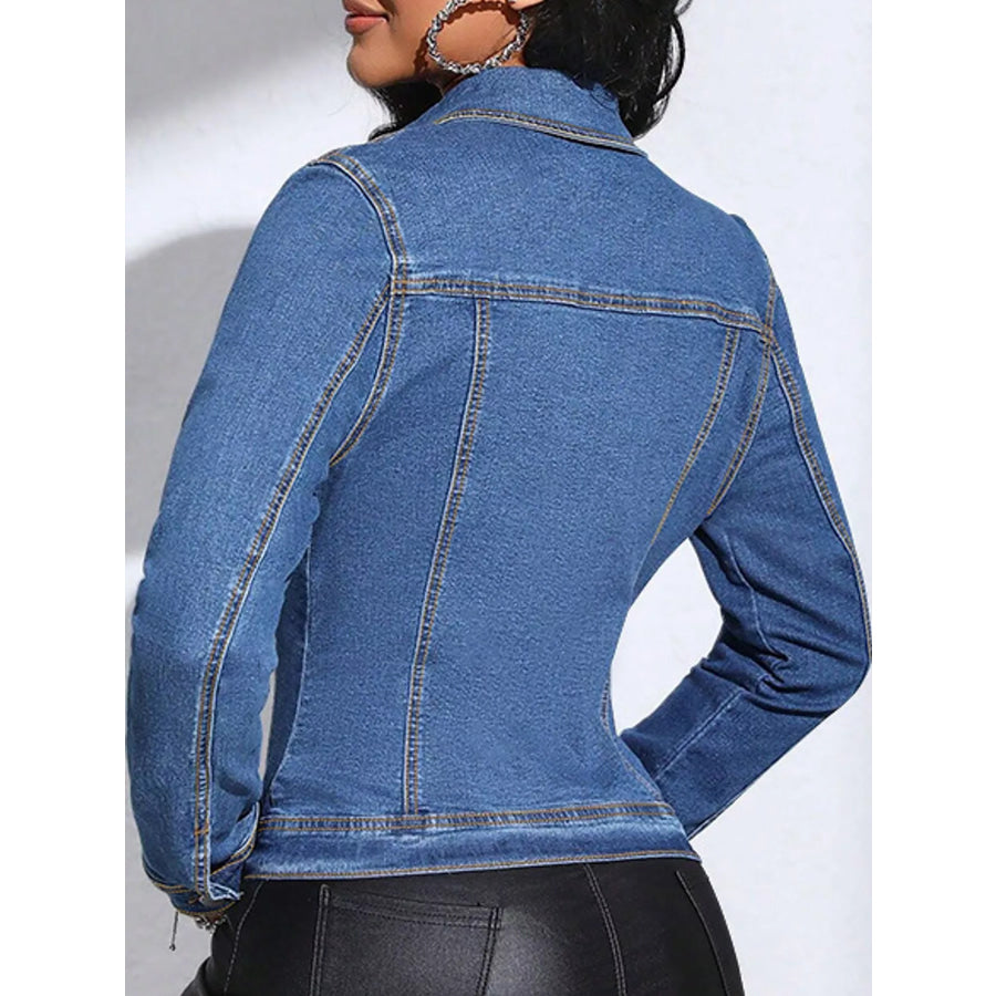 Button-Down Front Denim Jacket Apparel and Accessories