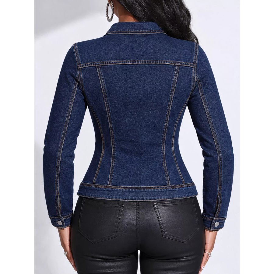 Button-Down Front Denim Jacket Apparel and Accessories