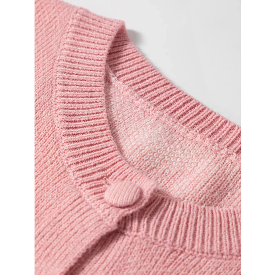 Button Down Heart Pattern Cardigan Apparel and Accessories
