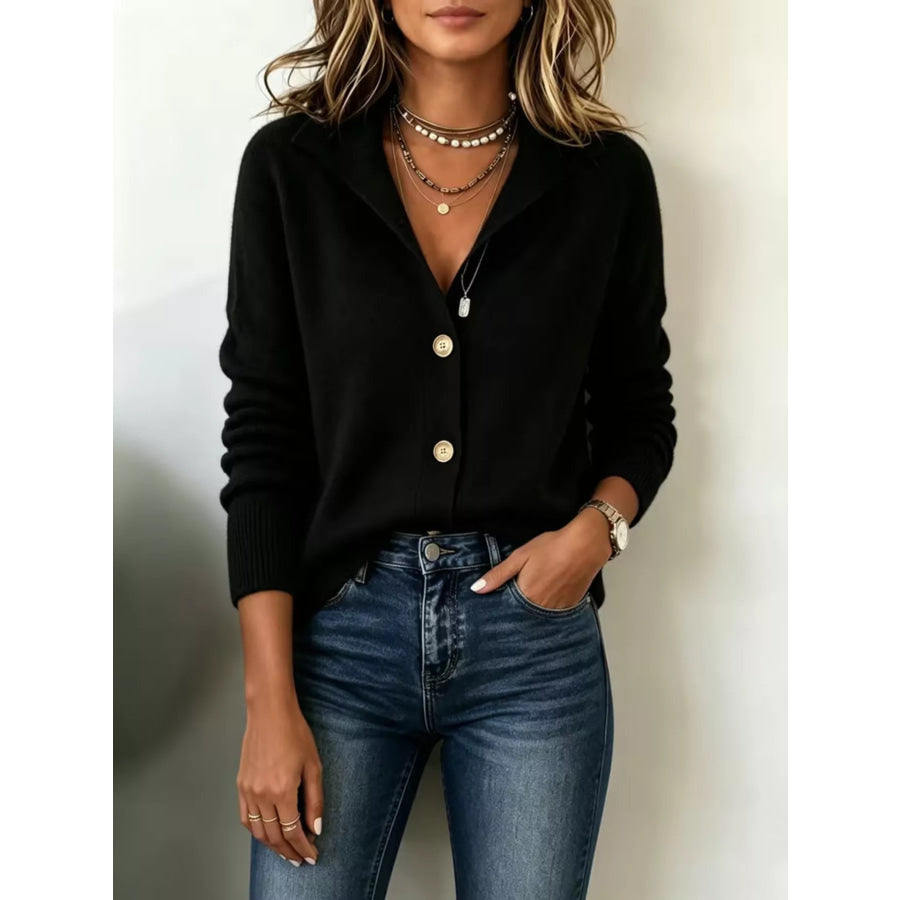 Button-Down Knit Cardigan Apparel and Accessories