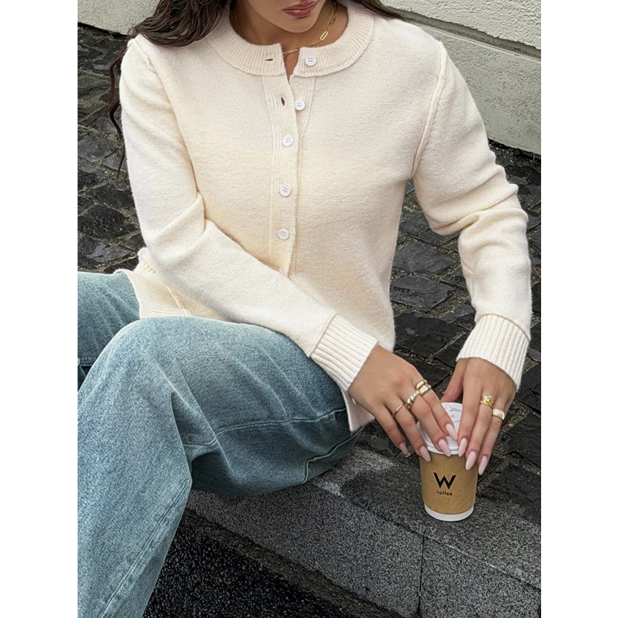 Button-Down Knit Cardigan Apparel and Accessories