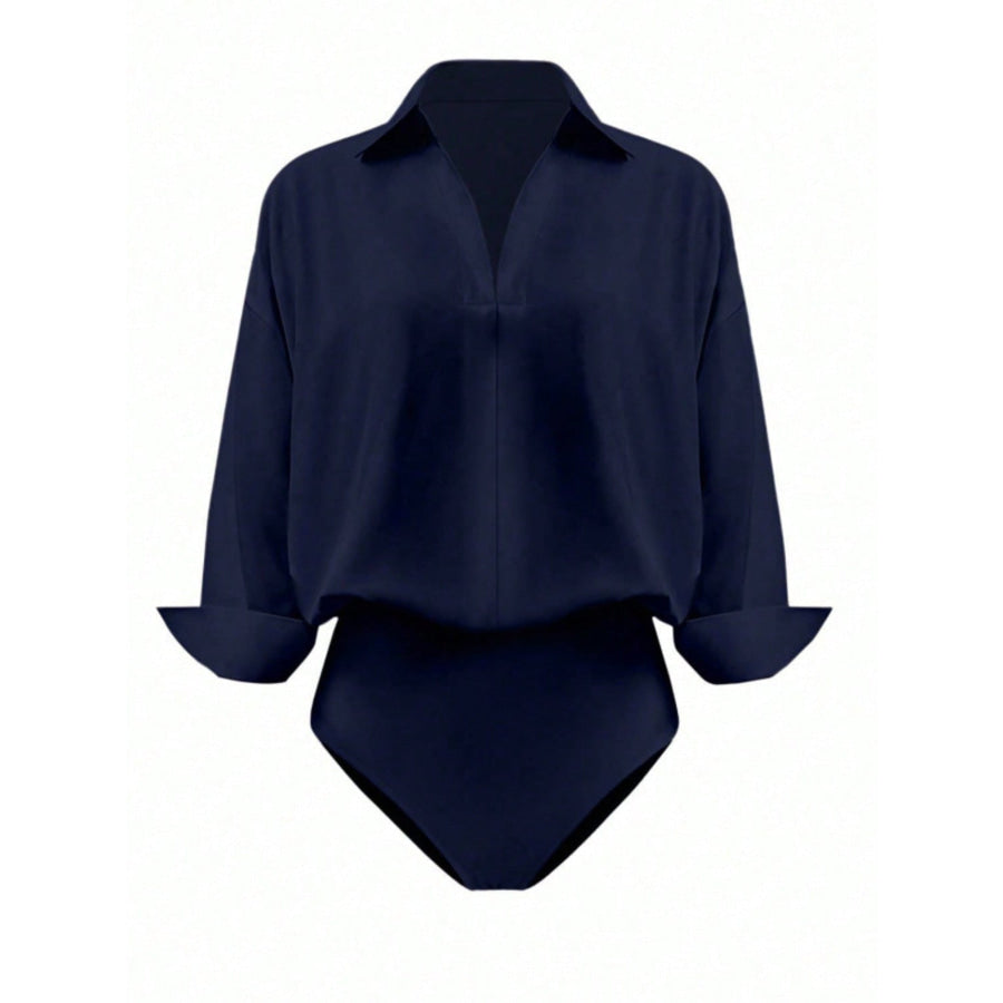 Button-Down Long Sleeve Bodysuit Apparel and Accessories