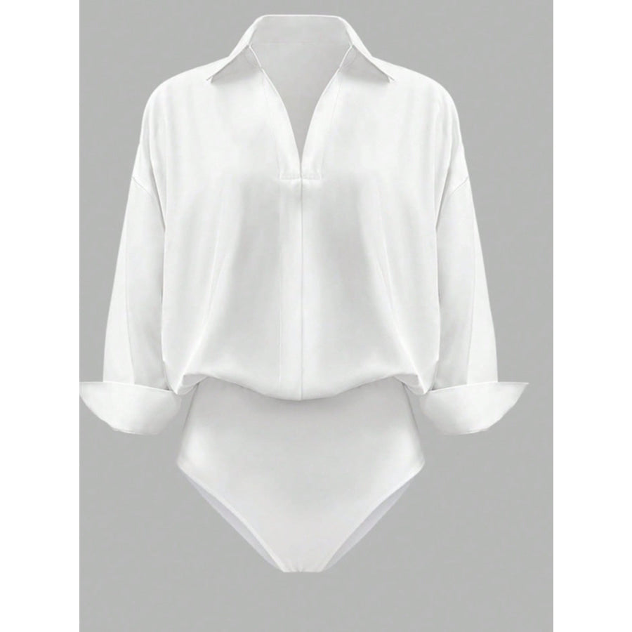 Button-Down Long Sleeve Bodysuit Apparel and Accessories