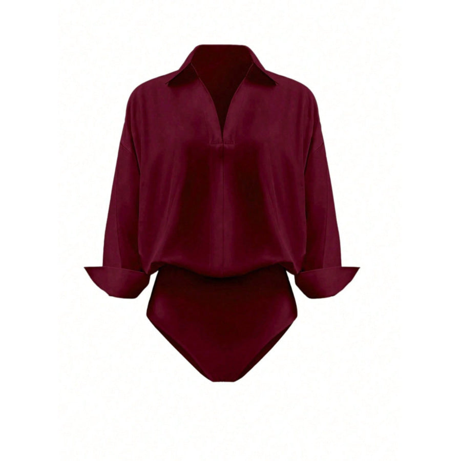 Button-Down Long Sleeve Bodysuit Apparel and Accessories