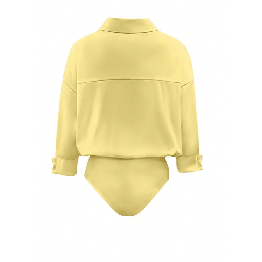 Button-Down Long Sleeve Bodysuit Apparel and Accessories