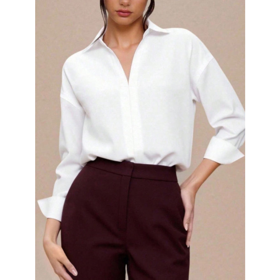 Button-Down Long Sleeve Bodysuit White / S Apparel and Accessories