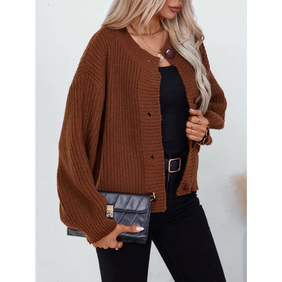 Button Down Long Sleeve Cardigan Apparel and Accessories