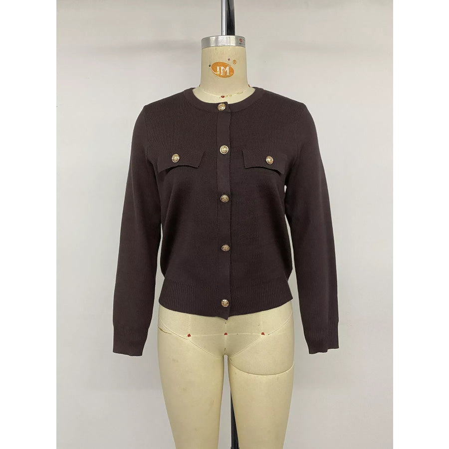 Button Down Long Sleeve Cardigan Apparel and Accessories
