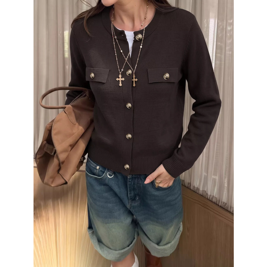 Button Down Long Sleeve Cardigan Apparel and Accessories