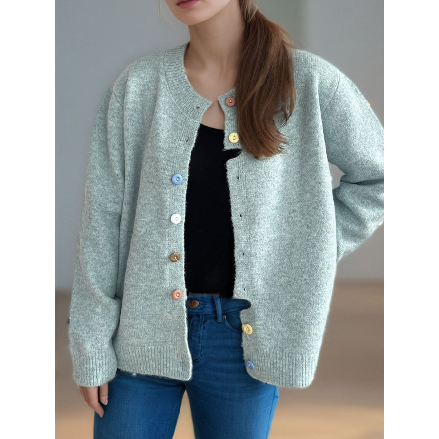 Button Down Long Sleeve Cardigan Apparel and Accessories