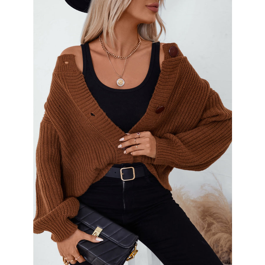 Button Down Long Sleeve Cardigan Apparel and Accessories