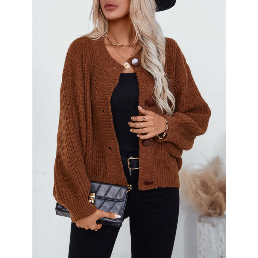 Button Down Long Sleeve Cardigan Apparel and Accessories