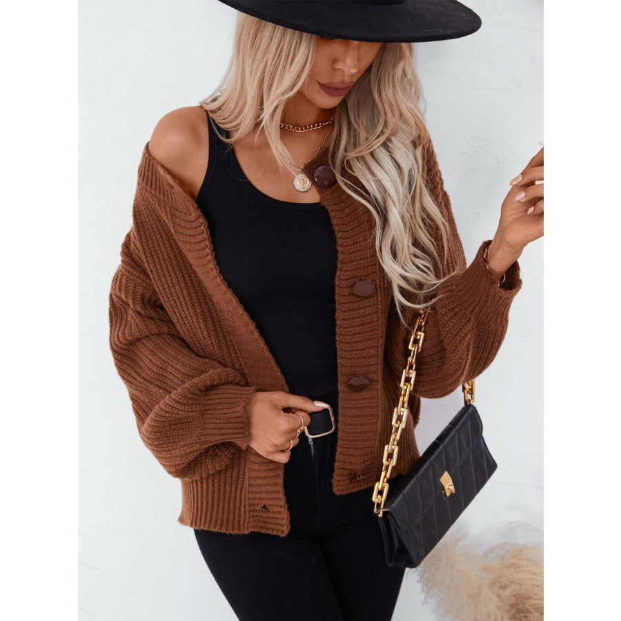 Button Down Long Sleeve Cardigan Apparel and Accessories