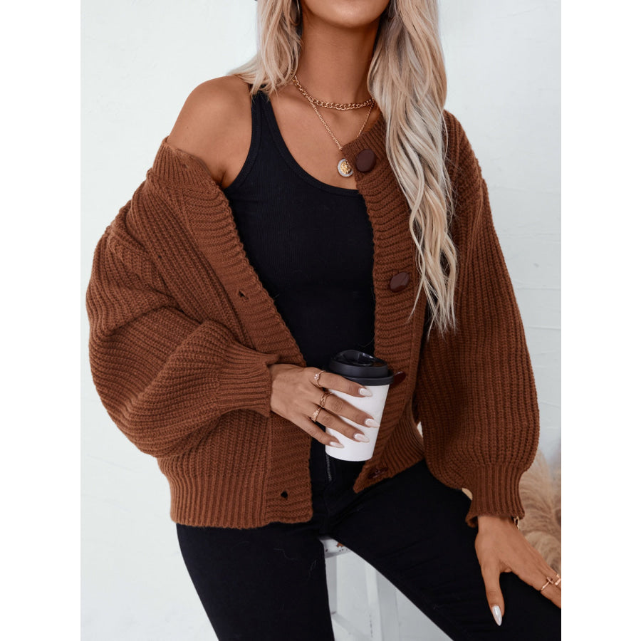 Button Down Long Sleeve Cardigan Apparel and Accessories