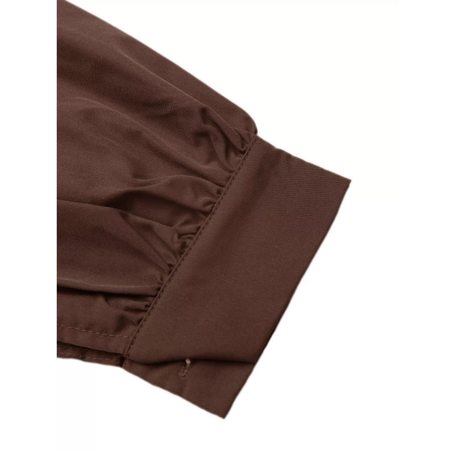 Button-Down Long Sleeve Midi Dress Apparel and Accessories