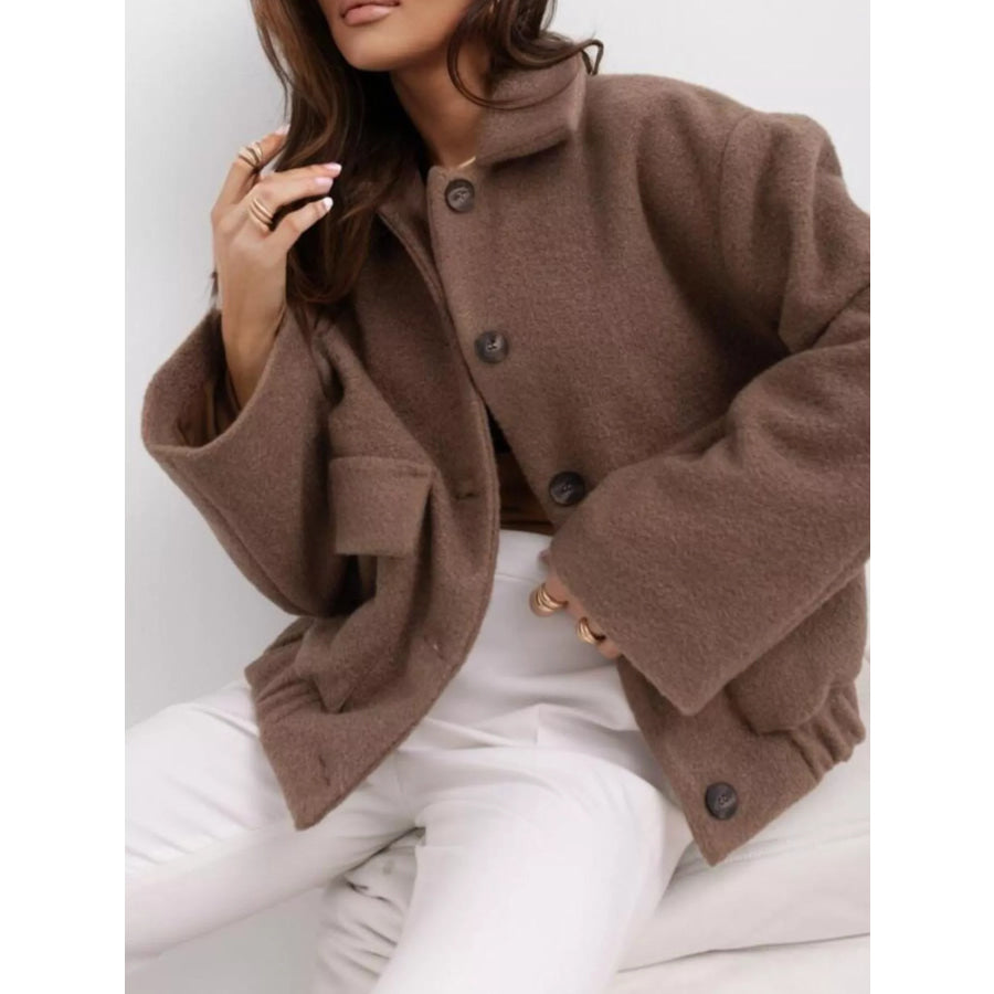 Button-Down Long Sleeve Outerwear Apparel and Accessories