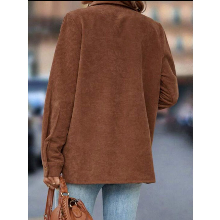 Button Down Long Sleeve Shacket Apparel and Accessories