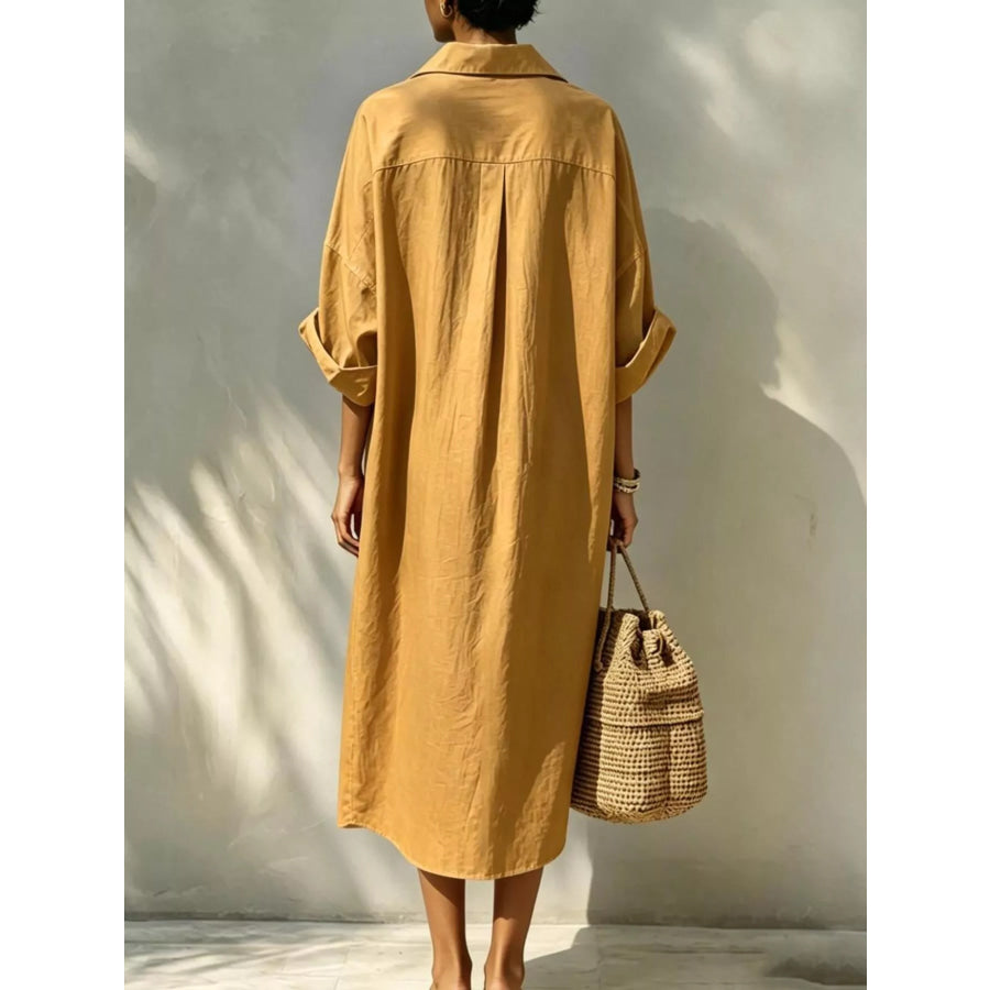 Button-Down Long Sleeve Shirt Dress Apparel and Accessories