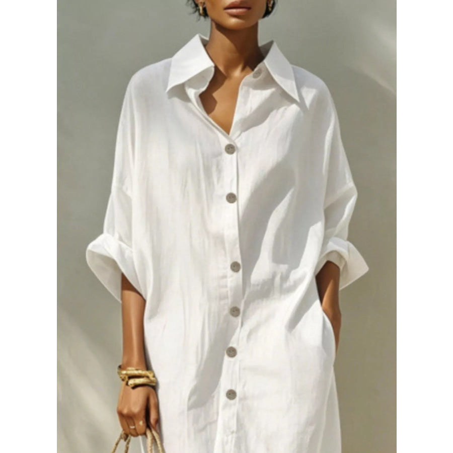 Button-Down Long Sleeve Shirt Dress Apparel and Accessories