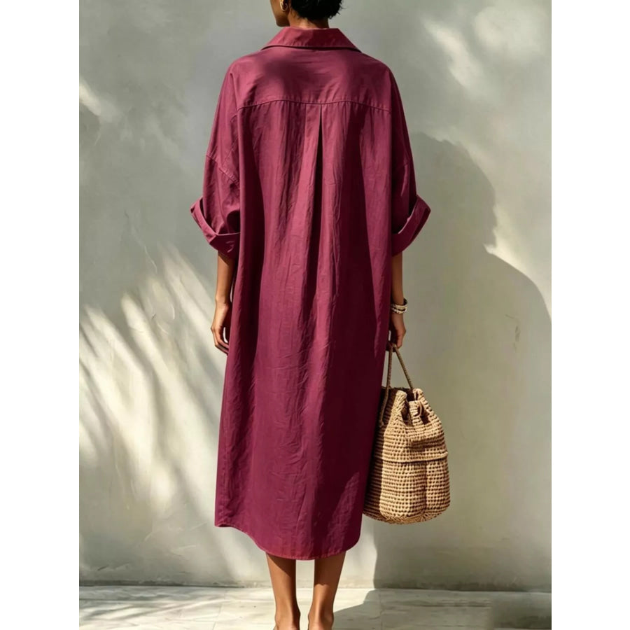 Button-Down Long Sleeve Shirt Dress Apparel and Accessories