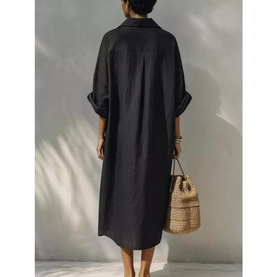 Button-Down Long Sleeve Shirt Dress Apparel and Accessories