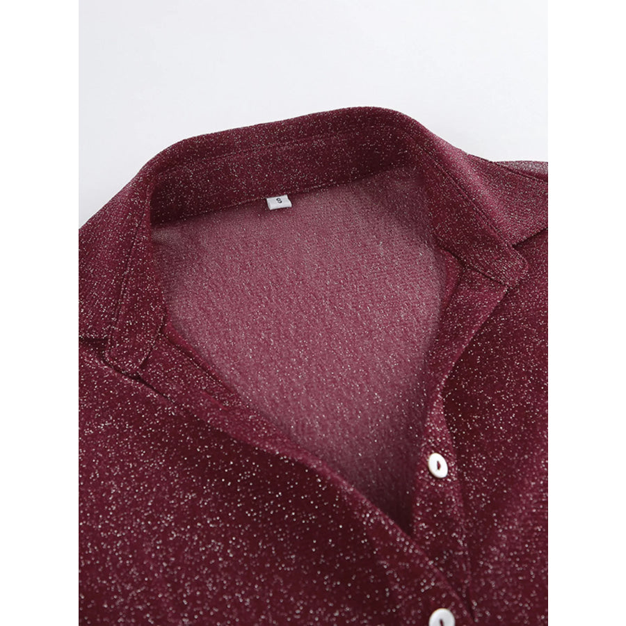 Button Down Long Sleeve Shirt with Scarf Apparel and Accessories