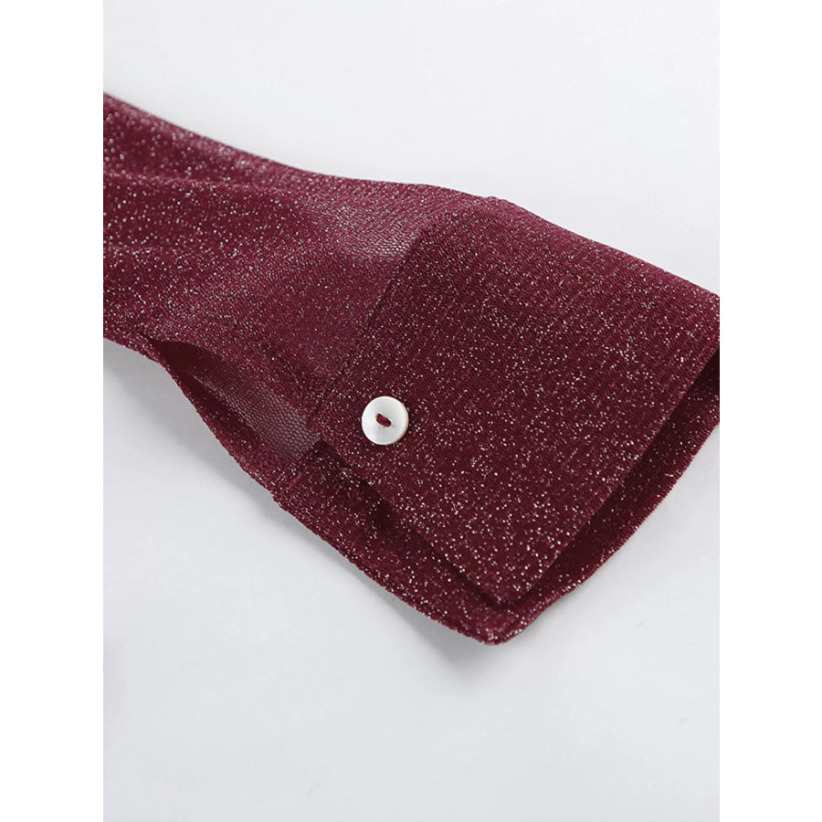 Button Down Long Sleeve Shirt with Scarf Apparel and Accessories