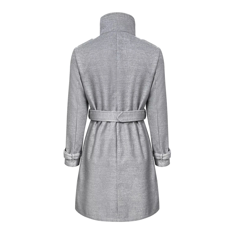 Button-Down Longline Coat with Belt Apparel and Accessories