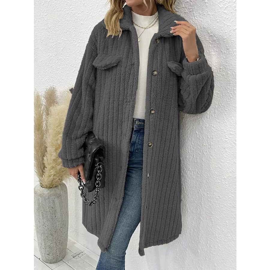 Button-Down Longline Outerwear Apparel and Accessories