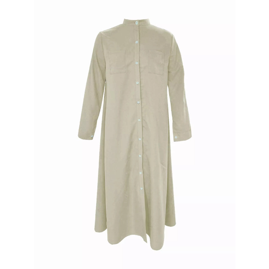 Button-Down Maxi Shirt Dress Apparel and Accessories