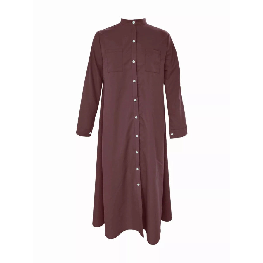 Button-Down Maxi Shirt Dress Apparel and Accessories