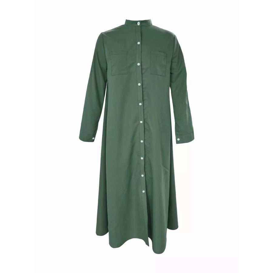 Button-Down Maxi Shirt Dress Apparel and Accessories