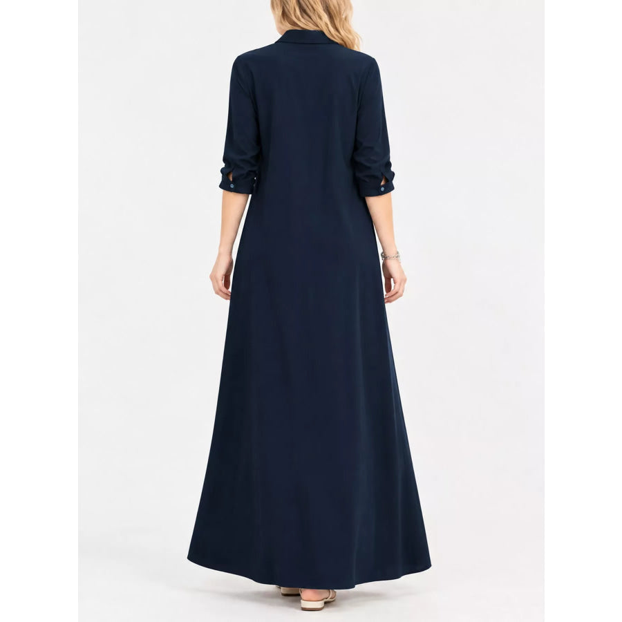 Button-Down Maxi Shirt Dress Apparel and Accessories