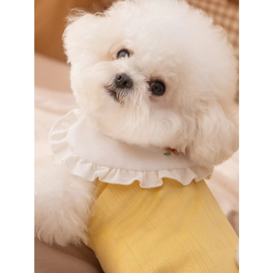 Button-Down Pet Jumpsuit with Ruffle Collar Apparel and Accessories