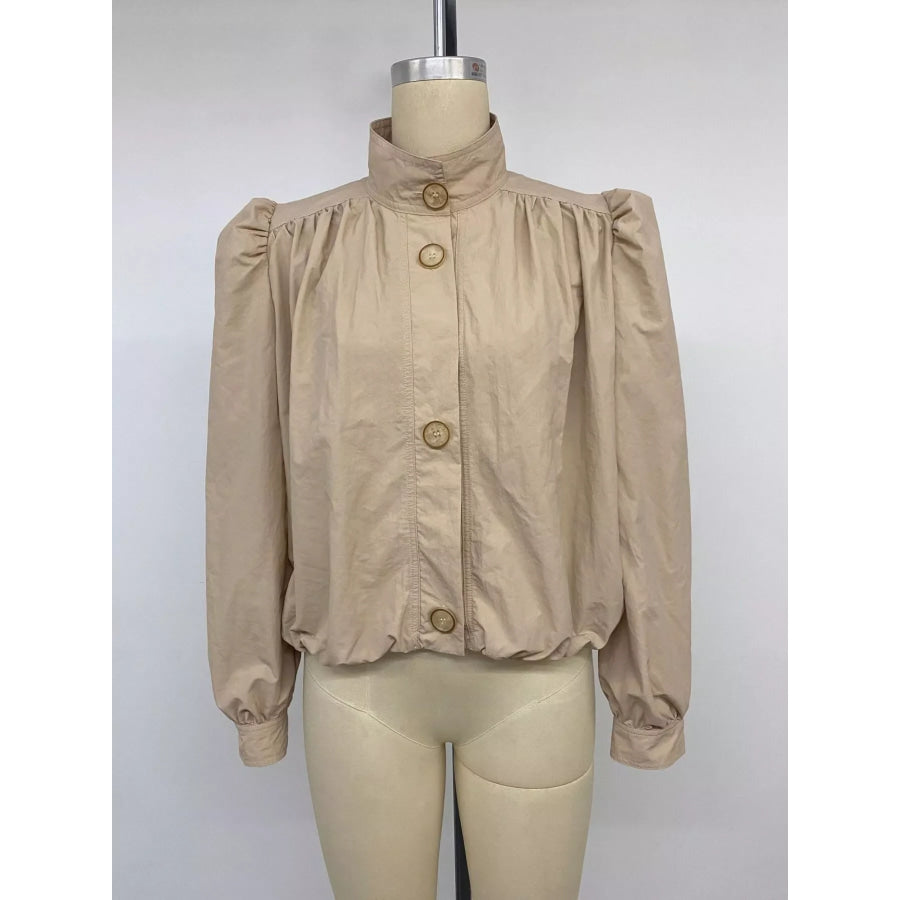 Button-Down Puff-Sleeve Jacket Apparel and Accessories