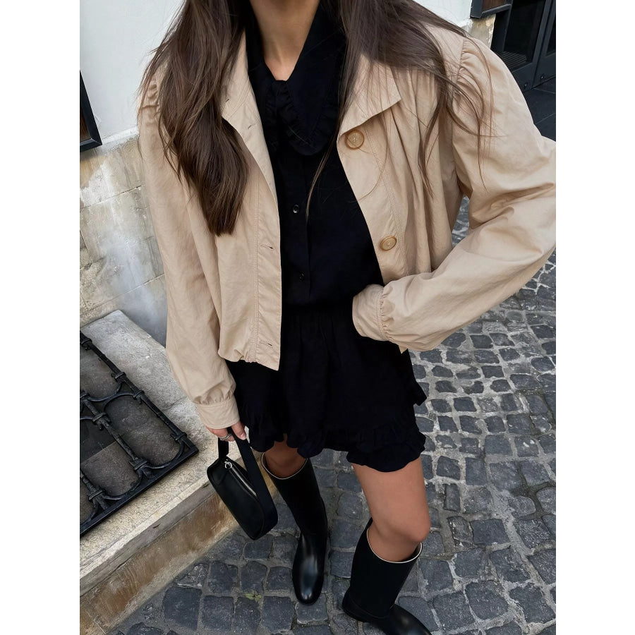 Button-Down Puff-Sleeve Jacket Apparel and Accessories