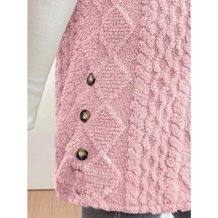 Button-Down Sherpa Hooded Vest Coat Apparel and Accessories