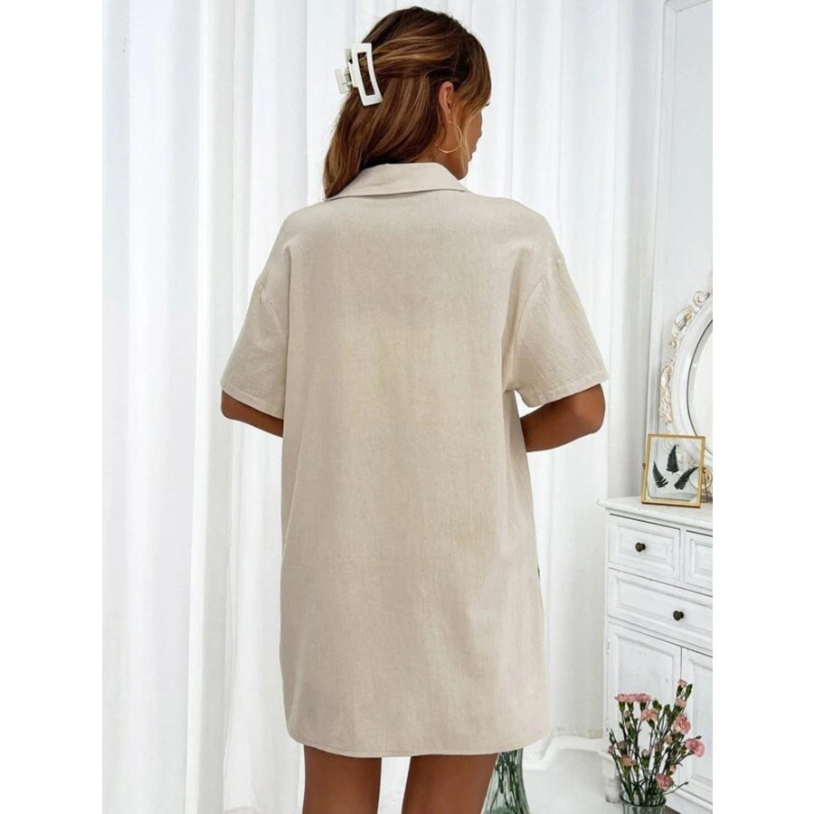 Button Down Shirt and Drawstring Shorts Set Apparel Accessories