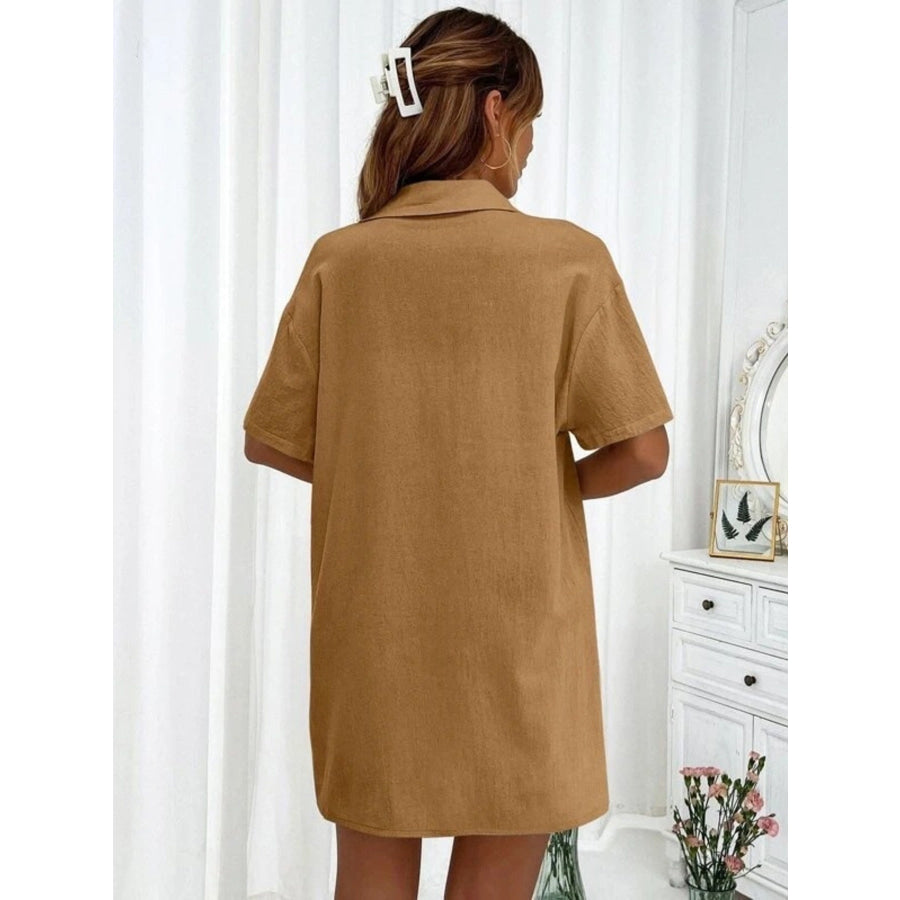 Button Down Shirt and Drawstring Shorts Set Apparel Accessories