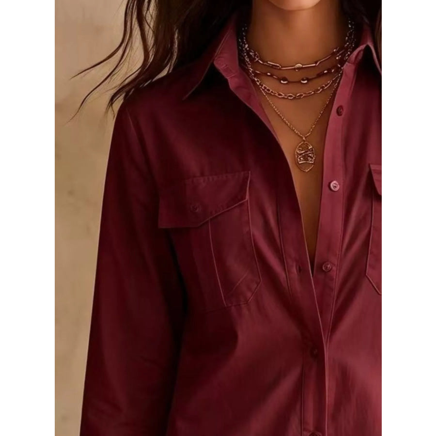 Button-Down Shirt Dress with Lace Trim Apparel and Accessories