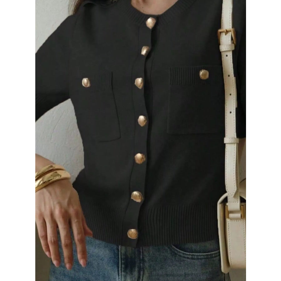 Button-Down Short Sleeve Cardigan Apparel and Accessories