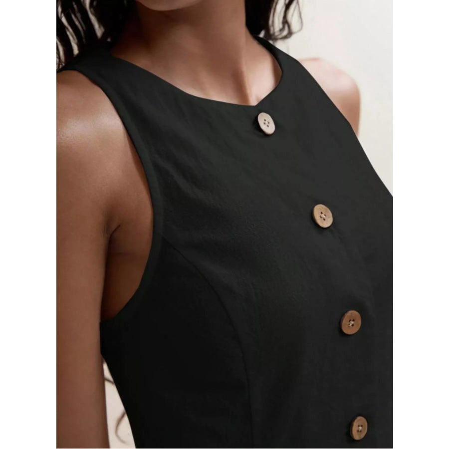 Button-Down Sleeveless Top and Shorts Set Apparel and Accessories