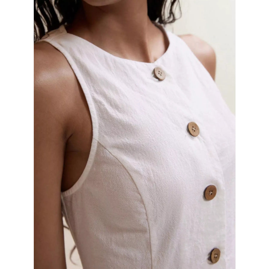 Button-Down Sleeveless Top and Shorts Set Apparel and Accessories