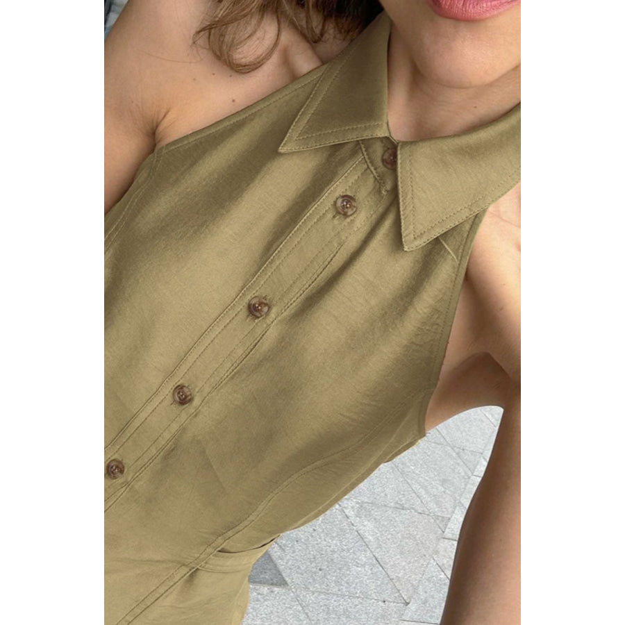 Button-Down Sleeveless Top Apparel and Accessories