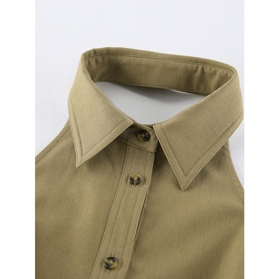 Button-Down Sleeveless Top Apparel and Accessories