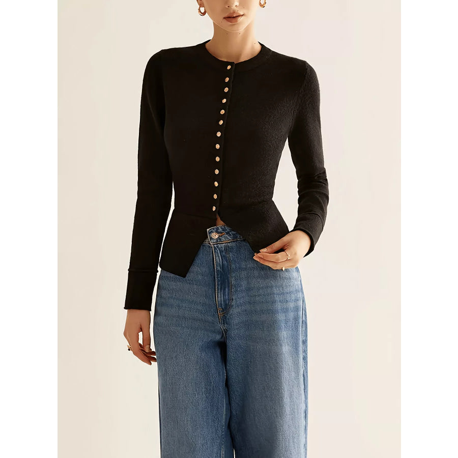 Button-Down Slim Fit Cardigan Apparel and Accessories