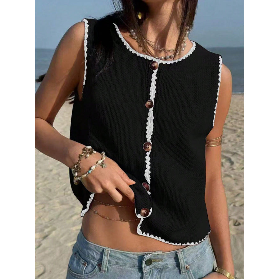 Button-Down Sweater Vest Apparel and Accessories