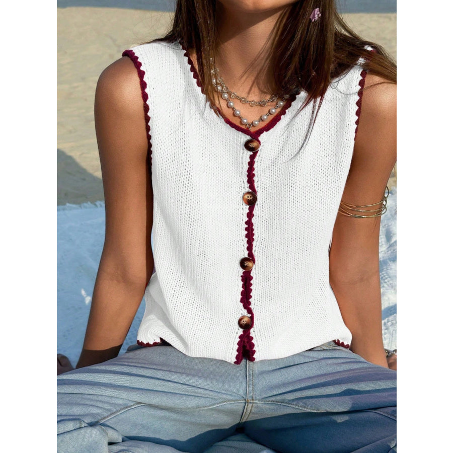 Button-Down Sweater Vest Apparel and Accessories
