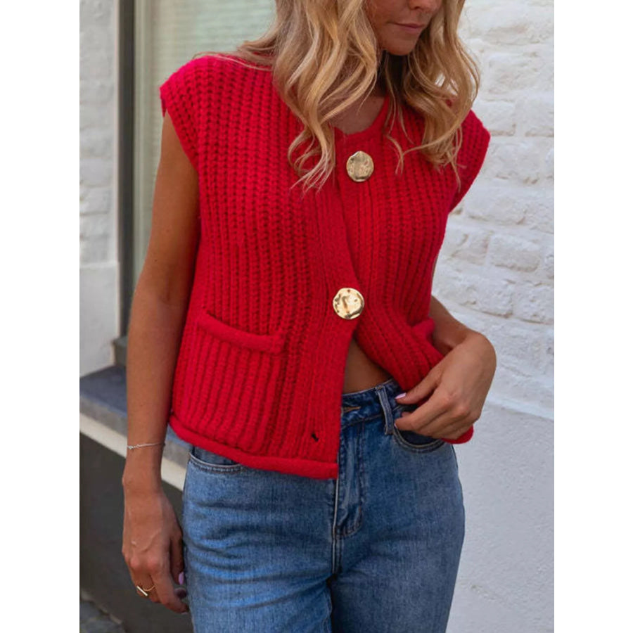 Button-Down Sweater Vest Apparel and Accessories