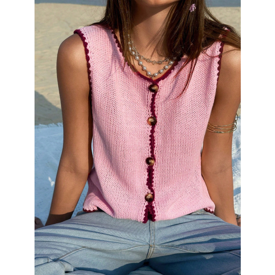 Button-Down Sweater Vest Apparel and Accessories